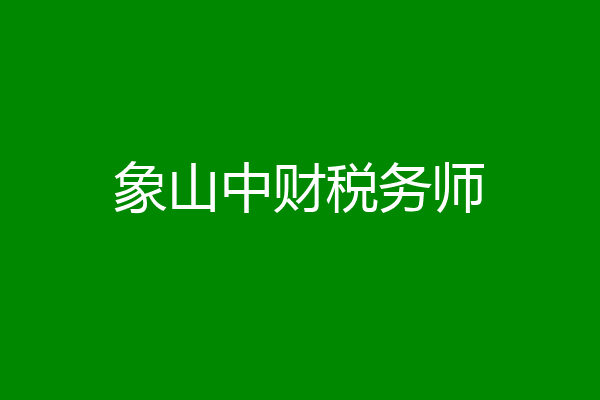 象山中财税务师