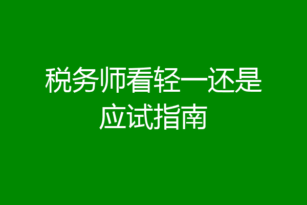 税务师看轻一还是应试指南