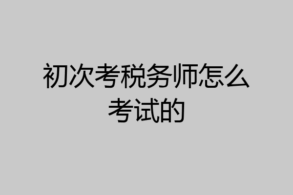 初次考税务师怎么考试的