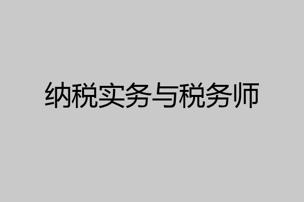 纳税实务与税务师