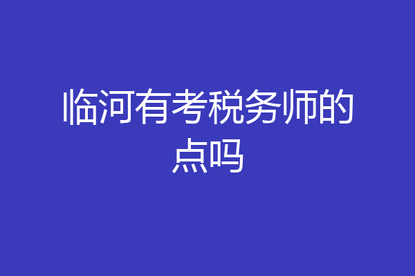 临河有考税务师的点吗