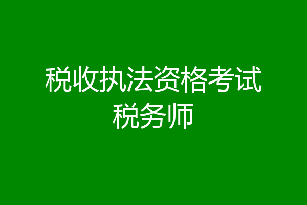 税收执法资格考试税务师