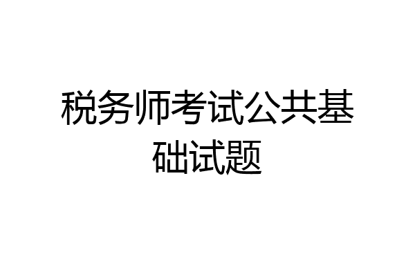 税务师考试公共基础试题