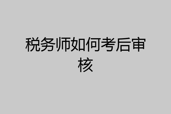 税务师如何考后审核