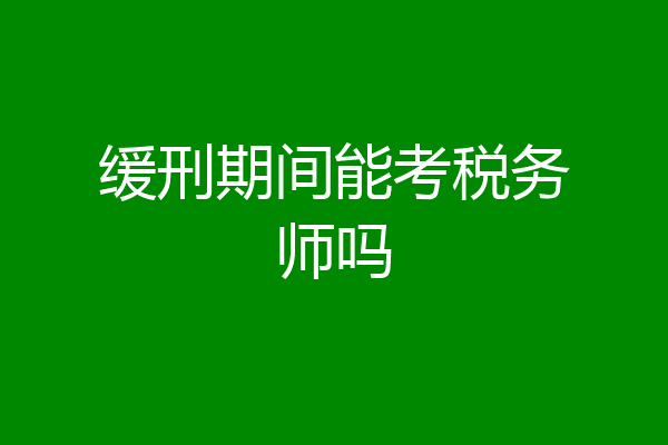 缓刑期间能考税务师吗