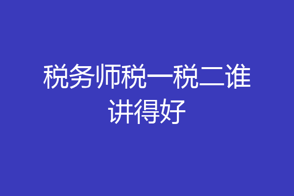 税务师税一税二谁讲得好