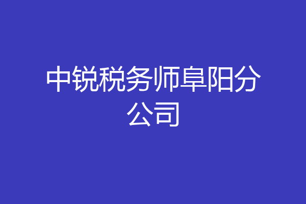 中锐税务师阜阳分公司