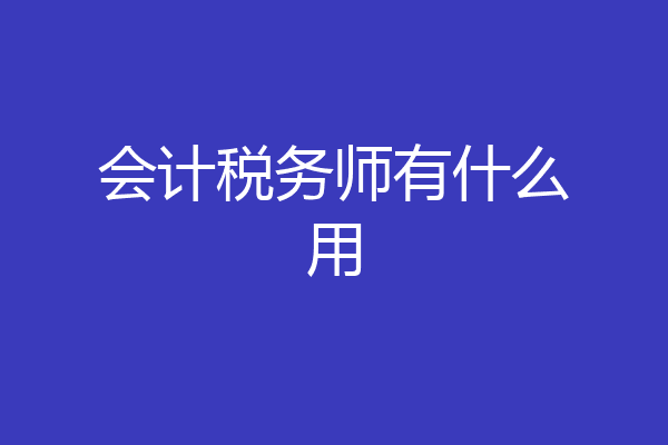 会计税务师有什么用