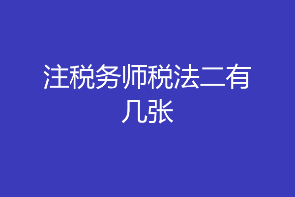 注税务师税法二有几张
