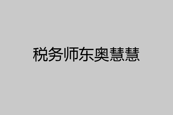 税务师东奥慧慧