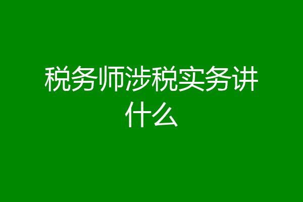 税务师涉税实务讲什么