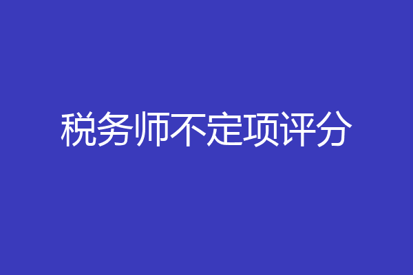 税务师不定项评分
