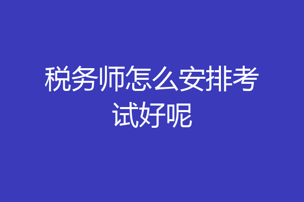 税务师怎么安排考试好呢