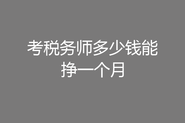 考税务师多少钱能挣一个月