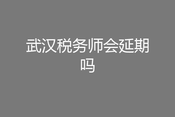 武汉税务师会延期吗