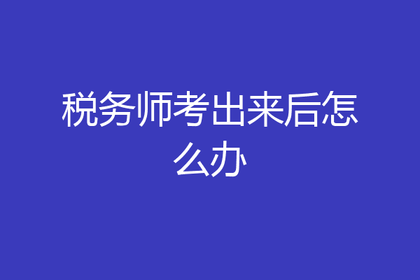 税务师考出来后怎么办