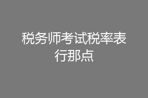 税务师考试税率表行那点