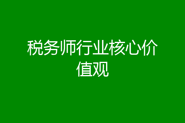税务师行业核心价值观