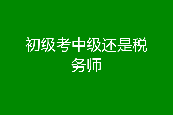 初级考中级还是税务师