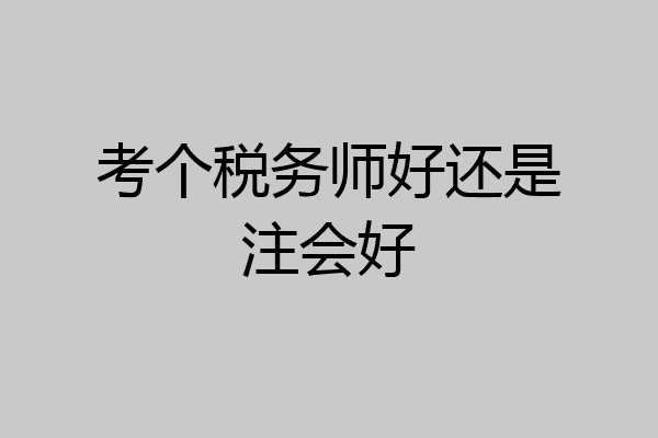 考个税务师好还是注会好