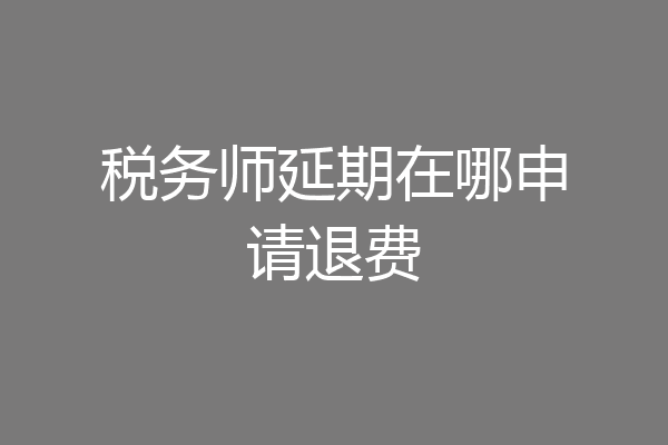 税务师延期在哪申请退费