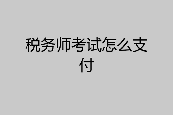 税务师考试怎么支付