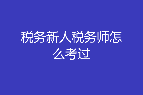 税务新人税务师怎么考过