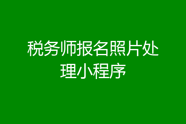 税务师报名照片处理小程序