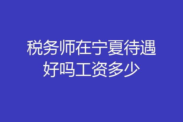 税务师在宁夏待遇好吗工资多少