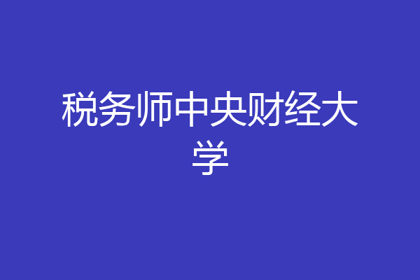 税务师中央财经大学