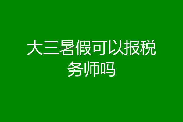 大三暑假可以报税务师吗