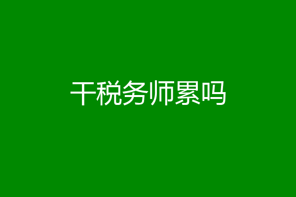 干税务师累吗