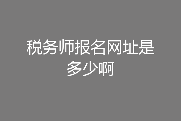 税务师报名网址是多少啊