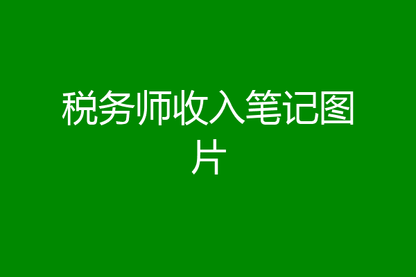 税务师收入笔记图片