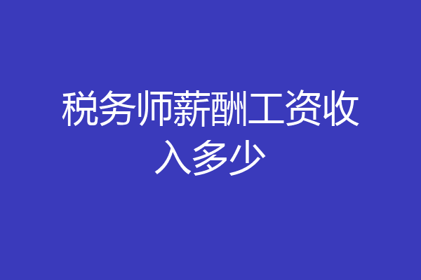 税务师薪酬工资收入多少