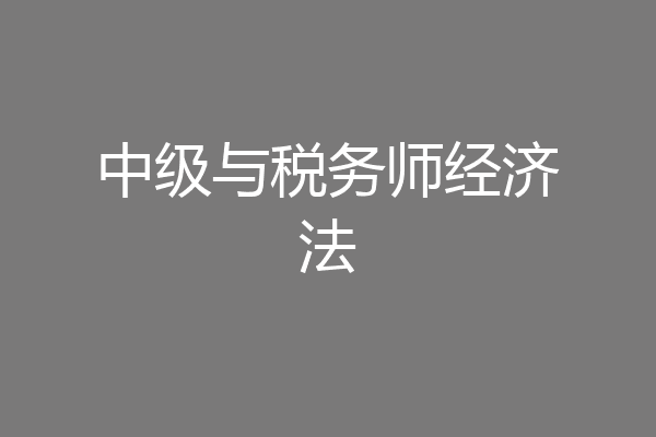 中级与税务师经济法