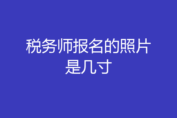 税务师报名的照片是几寸