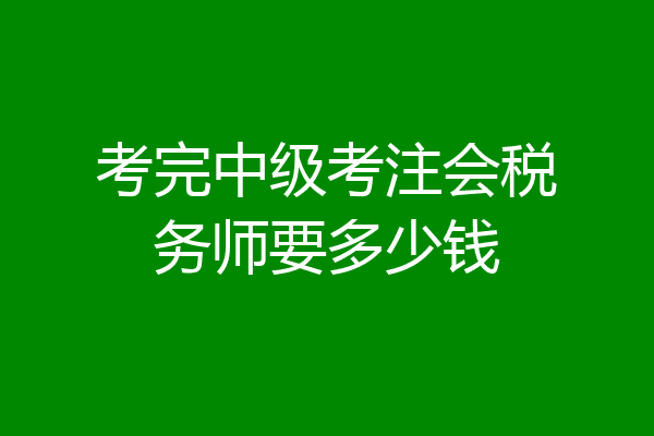 考完中级考注会税务师要多少钱