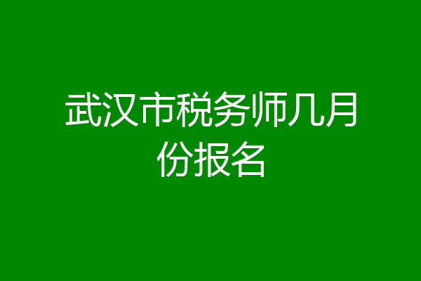 武汉市税务师几月份报名