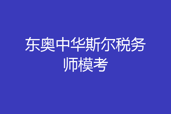 东奥中华斯尔税务师模考