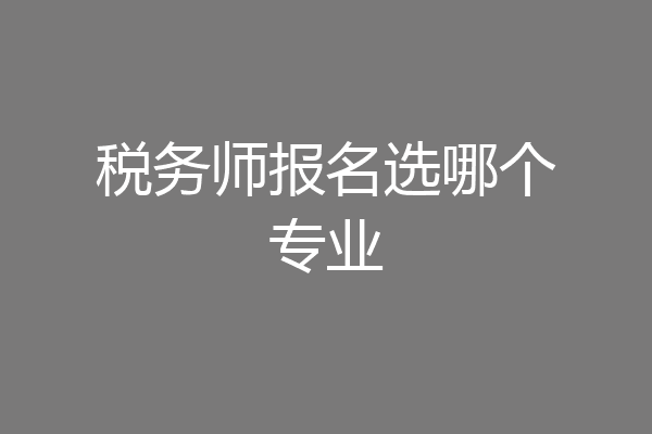 税务师报名选哪个专业