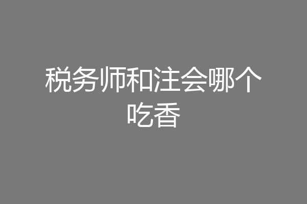 税务师和注会哪个吃香
