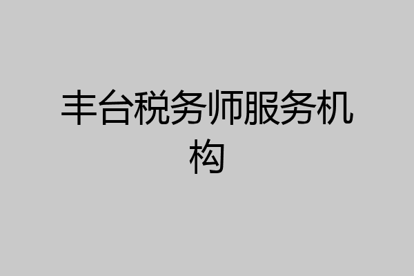 丰台税务师服务机构