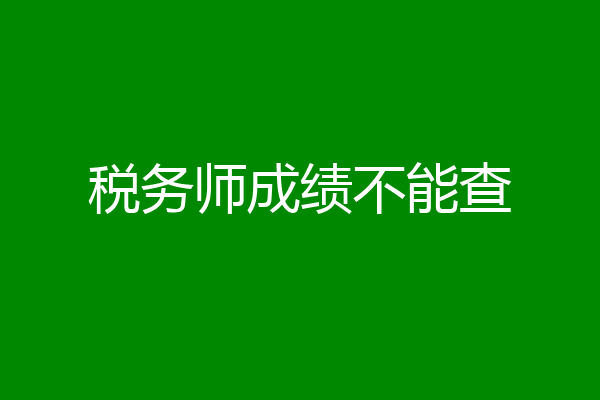 税务师成绩不能查