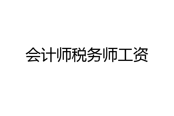 会计师税务师工资