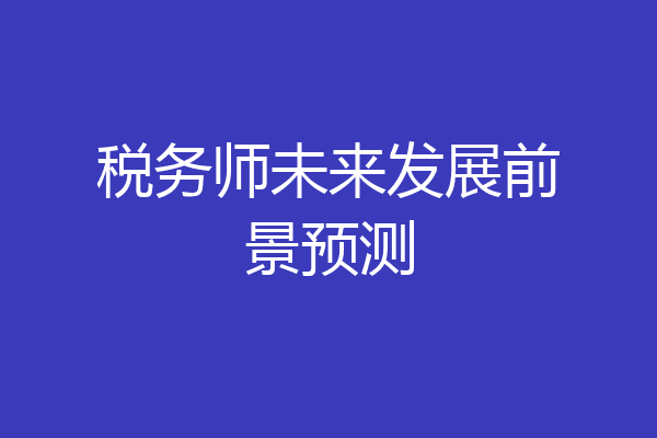 税务师未来发展前景预测
