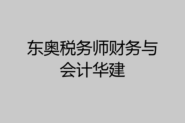 东奥税务师财务与会计华建