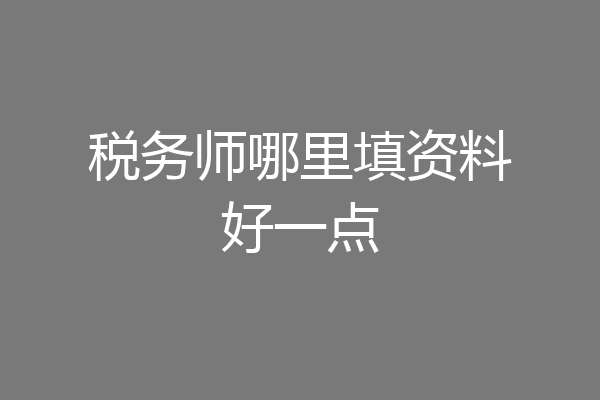 税务师哪里填资料好一点
