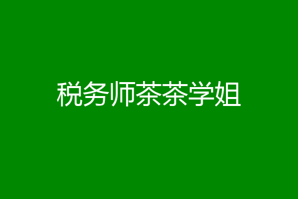 税务师茶茶学姐