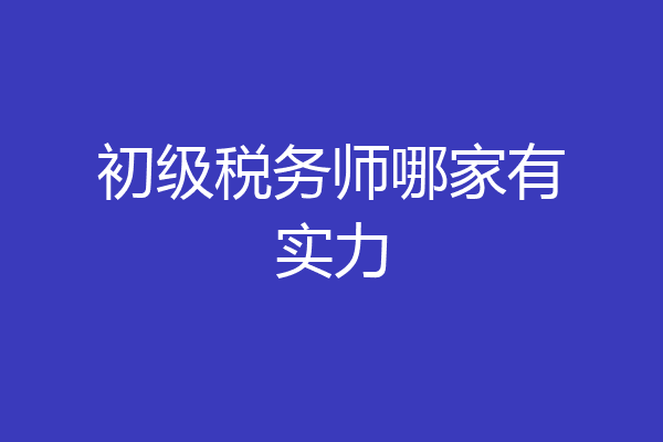 初级税务师哪家有实力